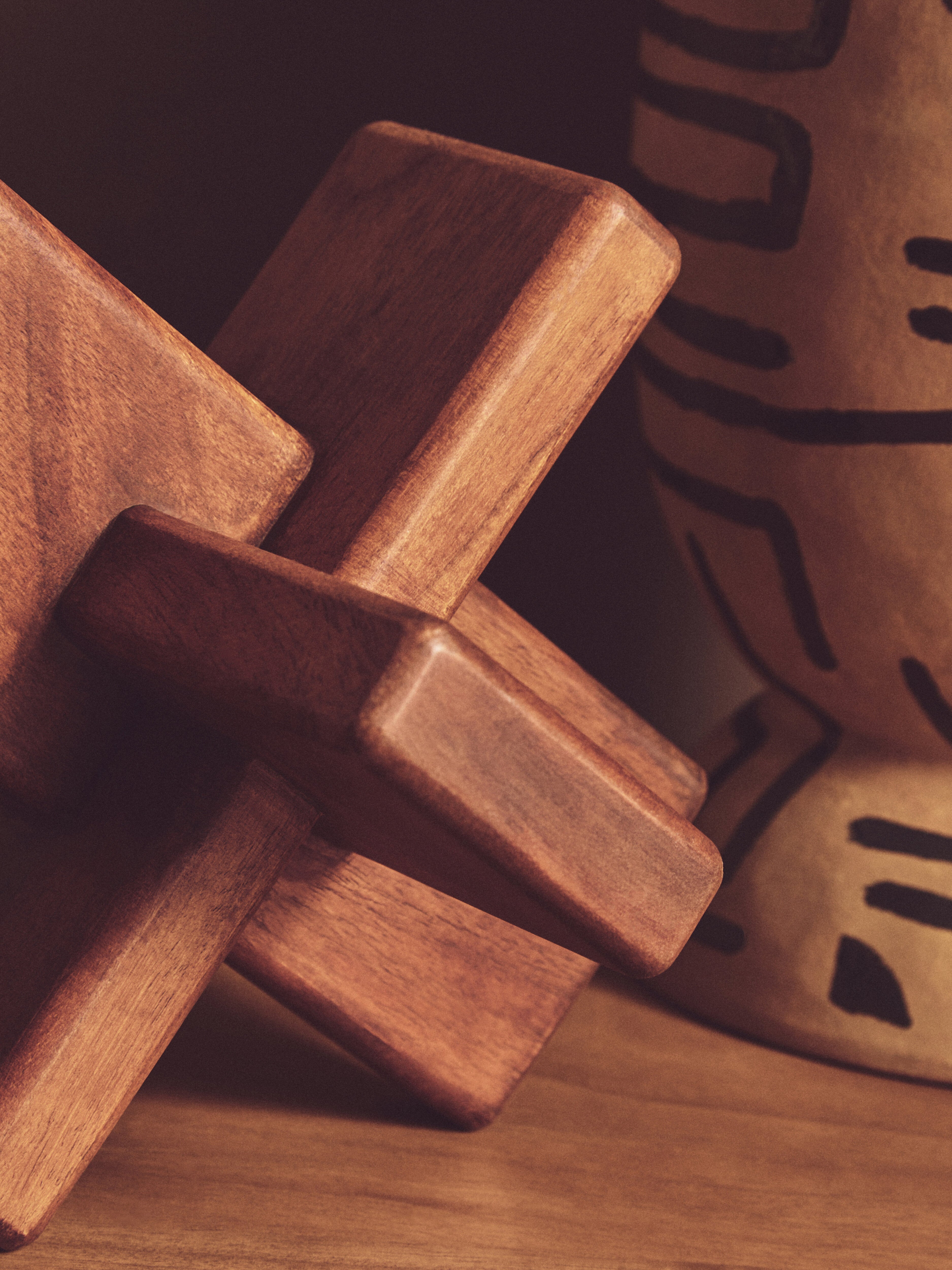 Karna Brown Wood Sculpture